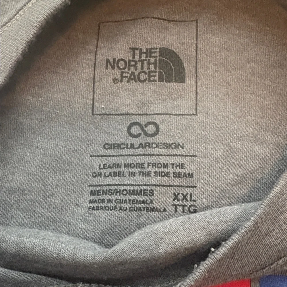 The North Face Tee Shirt Large Spell Out Bluish Gray XXL - Picture 4 of 6